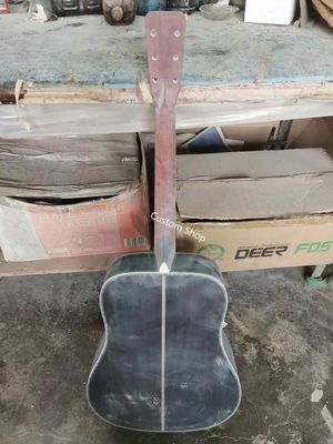 Custom AAAA All Solid Wood Round D Type Body Vintage Acoustic Dreadnought Guitar in Yellow supplier