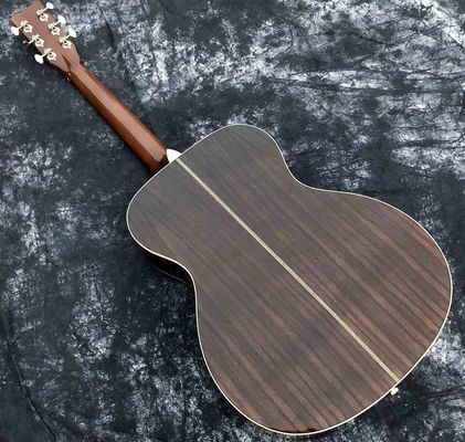 Custom Solid Sikta Spruce Top Rosewood Back Side OM Abalone Acoustic Guitar Herringbone Binding supplier