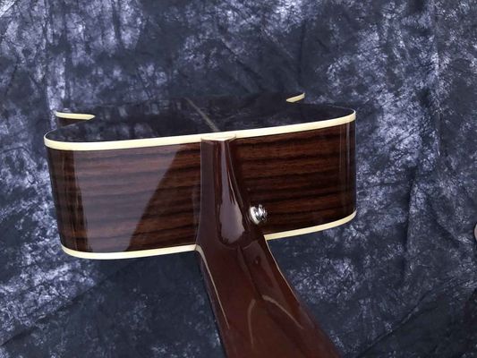 Custom Solid Sikta Spruce Top Rosewood Back Side OM Abalone Acoustic Guitar Herringbone Binding supplier