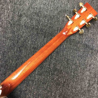 Custom Solid KOA Wood Top OM Body Shape Life Tree Inlay Acoustic Guitar Wood Pickguard supplier