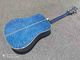Custom Solid Spruce Top D Shape Acoustic Guitar in Blue Color Veneer Maple Back Side supplier