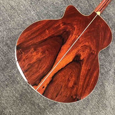 Custom AA Aaaa Solid Wood Jumbo Acoustic Guitar Solid Cocobolo Back Side Lowden Type Built in Pickup Electronic EQ supplier