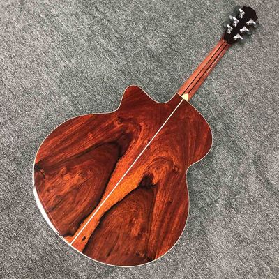 Custom AA Aaaa Solid Wood Jumbo Acoustic Guitar Solid Cocobolo Back Side Lowden Type Built in Pickup Electronic EQ supplier