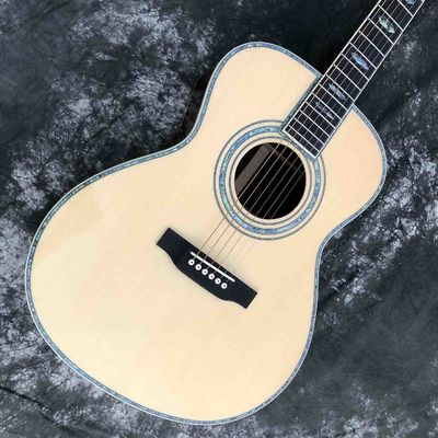 Custom Factory Made Grand Acoustic Classic Guitar 40 Inch OM Body Acoustic Guitar Solid Spruce Top Ebony Fingerboard Rea supplier