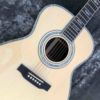 Custom Factory Made Grand Acoustic Classic Guitar 40 Inch OM Body Acoustic Guitar Solid Spruce Top Ebony Fingerboard Rea supplier