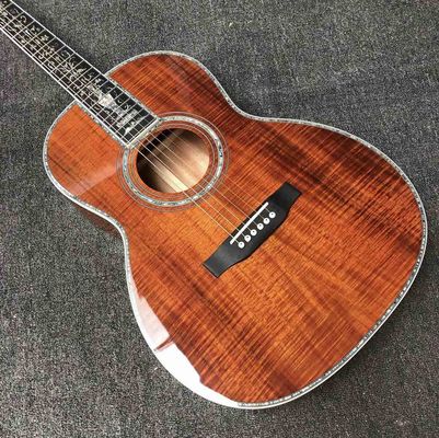 Custom Grand 39&quot; KOA Wood 00045 Parlor Acoustic Guitar 100% All Real Abalone Guitar Accept OOO, OM, D Shape Custom Guita supplier