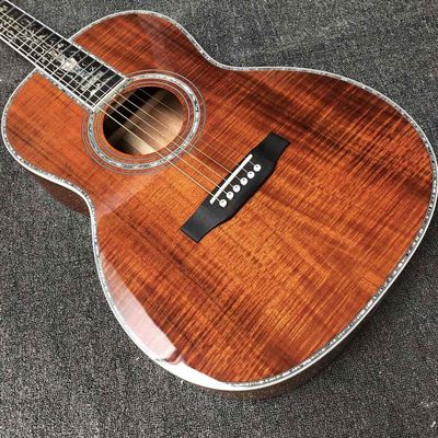 Custom Grand 39&quot; KOA Wood 00045 Parlor Acoustic Guitar 100% All Real Abalone Guitar Accept OOO, OM, D Shape Custom Guita supplier