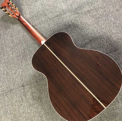 Custom Solid Spruce Top OOO Body Shape Guitar Acoustic Electric Guitar Fishbone Binding supplier