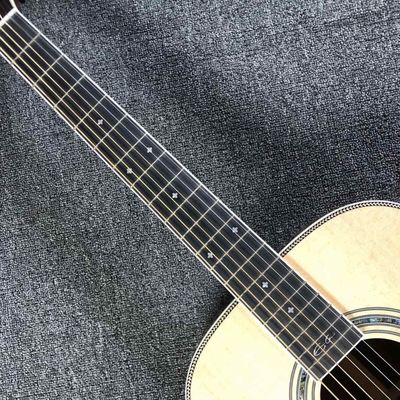Custom Solid Spruce Top OOO Body Shape Guitar Acoustic Electric Guitar Fishbone Binding supplier