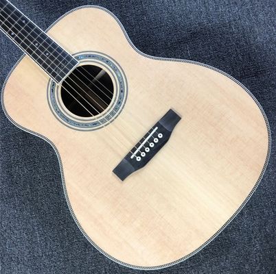 Custom Solid Spruce Top OOO Body Shape Guitar Acoustic Electric Guitar Fishbone Binding supplier