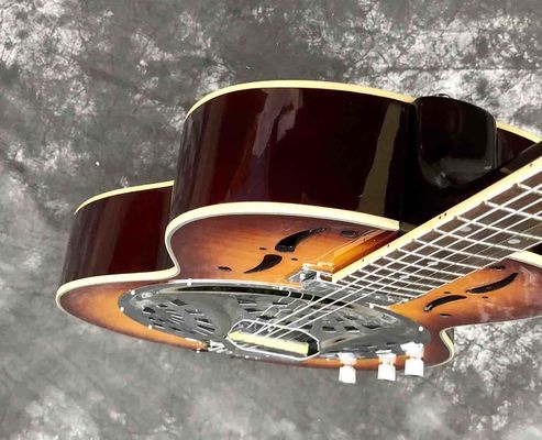 Custom Cherry Burst Flamed Maple Top Dobro Resonator Steel Electric Guitar supplier