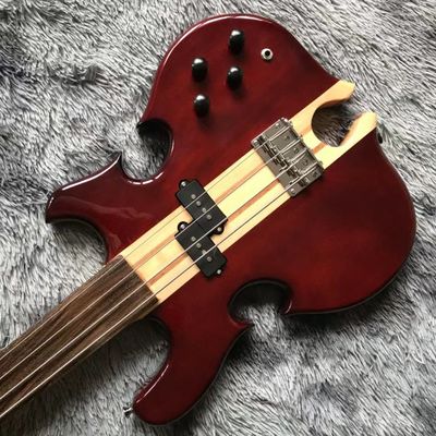 Custom ALEMBIC Style 4 Strings Bass Guitar Neck Through Body Cut Bottom Heart supplier