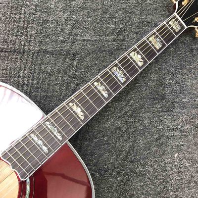 Custom J200S 43 Inch Jumbo Acoustic Guitar Ebony Fingerboard Abalone Binding GroFlamed Maple Back Side in Sunburst Color supplier