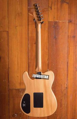 Custom Acoustasonic Tele Sonic Natural Electric Guitar Polyester Satin Matte Finish With Dot Inlay China Black Hardware supplier