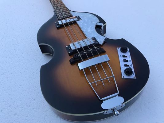 Custom Flamed Tiger Top Maple Back Korean Hardwares Genuine Hofner HI-S ERIES B-Bass 4 Strings Bass Guitar supplier