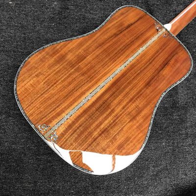 Custom Solid KOA Wood Acoustic Guitar Abalone Vase Inlays Binding D45K D Body supplier