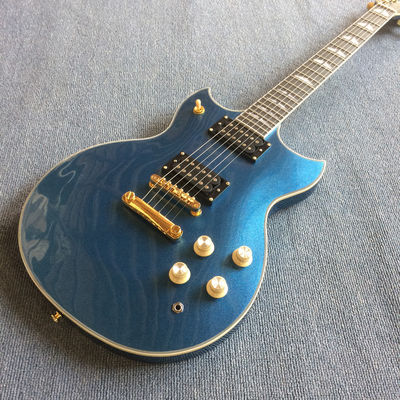 Custom Grand Electric Guitar in Metallic Blue with Gold Hardware supplier