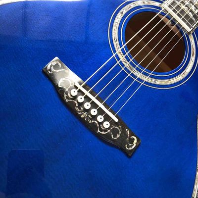 Custom Solid Spruce 41 Inch D Style Acoustic Guitar Abalone Ebony Fingerboard Water Ripple Maple Acoustic Electric Guita supplier