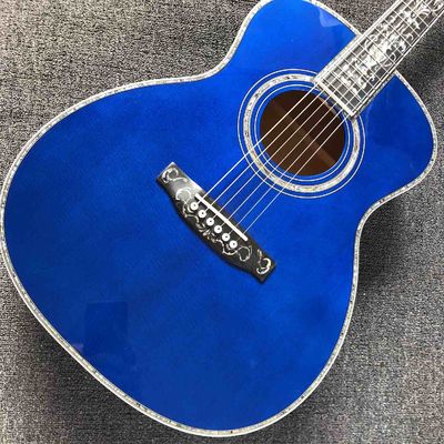 Custom Solid Spruce 41 Inch D Style Acoustic Guitar Abalone Ebony Fingerboard Water Ripple Maple Acoustic Electric Guita supplier