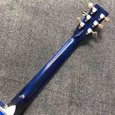 Custom Solid Spruce 41 Inch D Style Acoustic Guitar Abalone Ebony Fingerboard Water Ripple Maple Acoustic Electric Guita supplier