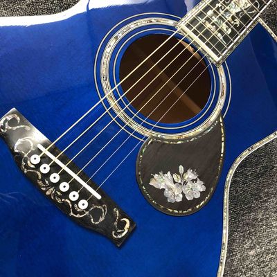 Custom Solid Spruce 41 Inch D Style Acoustic Guitar Abalone Ebony Fingerboard Water Ripple Maple Acoustic Electric Guita supplier