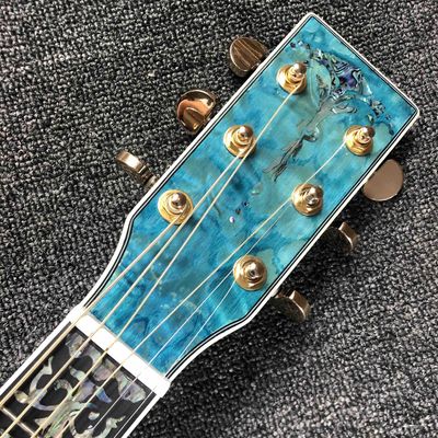 Custom Solid Spruce 41 Inch D Style Acoustic Guitar Abalone Ebony Fingerboard Water Ripple Maple Acoustic Electric Guita supplier