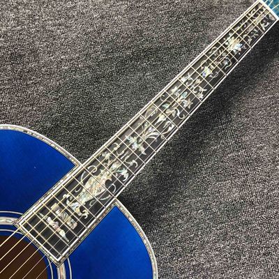 Custom Solid Spruce 41 Inch D Style Acoustic Guitar Abalone Ebony Fingerboard Water Ripple Maple Acoustic Electric Guita supplier