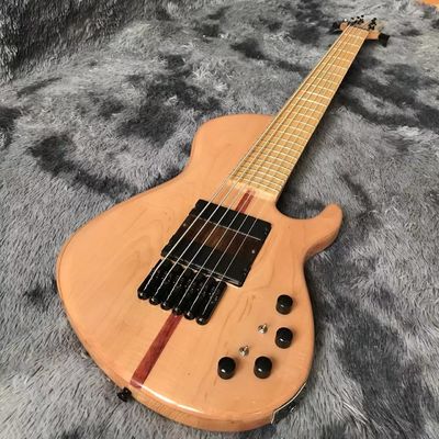 Custom 6 Strings Neck Through ELM Body Electric Bass Guitar with Active Pickup supplier