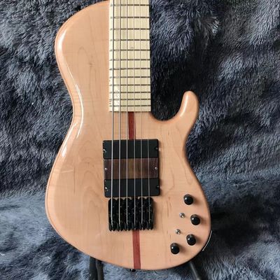 Custom 6 Strings Neck Through ELM Body Electric Bass Guitar with Active Pickup supplier