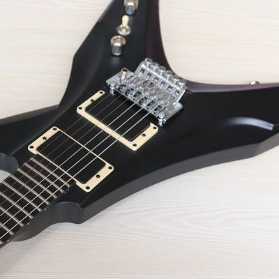 6 Strings Guitar 39 Inch V Shape Electric Guitar Neck Through Active Guitar Mahogany Wood Body Matte Pink Green Black Re supplier