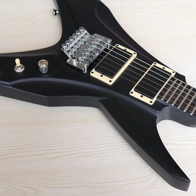 6 Strings Guitar 39 Inch V Shape Electric Guitar Neck Through Active Guitar Mahogany Wood Body Matte Pink Green Black Re supplier