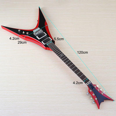 6 Strings Guitar 39 Inch V Shape Electric Guitar Neck Through Active Guitar Mahogany Wood Body Matte Pink Green Black Re supplier