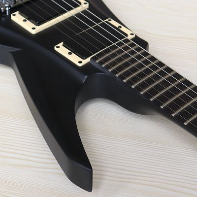 6 Strings Guitar 39 Inch V Shape Electric Guitar Neck Through Active Guitar Mahogany Wood Body Matte Pink Green Black Re supplier