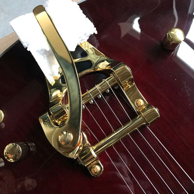 Custom Double Convex Surface Electric Guitar Big Tremolo in Wine Red supplier