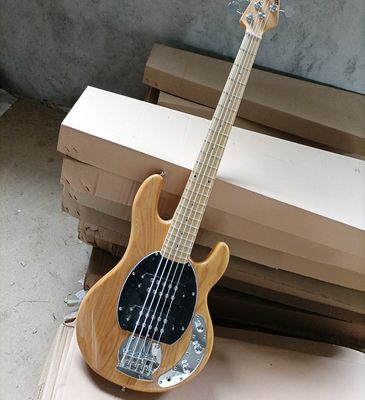 Custom 5 Strings Electric Bass Natural Wood Color with Ash Body Maple Fretboard supplier