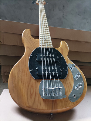 Custom 5 Strings Electric Bass Natural Wood Color with Ash Body Maple Fretboard supplier