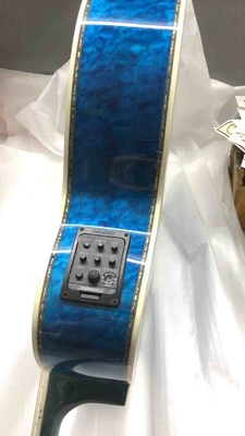 Custom OM Body Acoustic Electric Guitar Real Abalone Inlays Ebony Fingerboard Burst Maple Water Wave 301 Electronic supplier