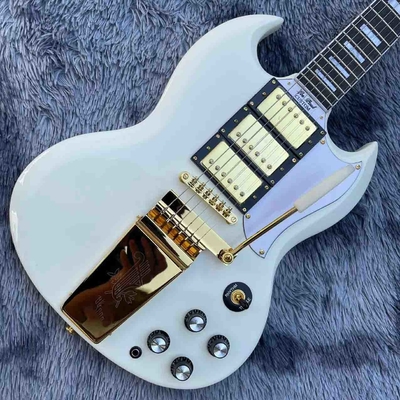 Custom 63 white Les Paul Custom SG body style Electric Guitar supplier