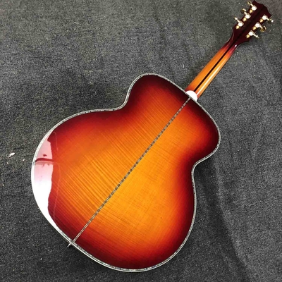 Custom J200 Flamed Maple Back Side Abalone Binding 550A Electronic Acoustic Guitar in Sunburst supplier