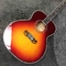 Custom J200 Flamed Maple Back Side Abalone Binding 550A Electronic Acoustic Guitar in Sunburst supplier
