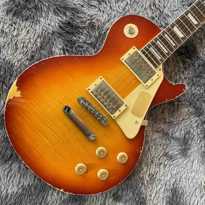 Custom Grand G-LP Les Paul Relic Finishing Style Electric Guitar Cherryburst Optional Color Accept OEM supplier