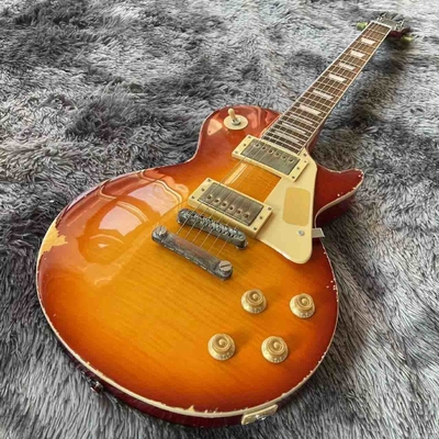 Custom Grand G-LP Les Paul Relic Finishing Style Electric Guitar Cherryburst Optional Color Accept OEM supplier