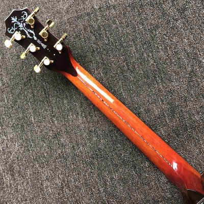 Custom All Solid KOA Wood Acoustic Electric Guitar Real Abalone Binding Ebony Fingerboard Rosewood Back Side Cutaway Arm supplier