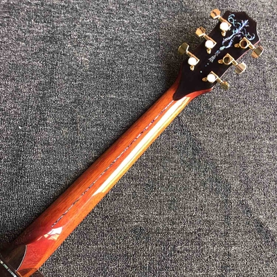 Custom All Solid KOA Wood Acoustic Electric Guitar Real Abalone Binding Ebony Fingerboard Rosewood Back Side Cutaway Arm supplier