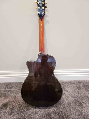 Custom All Solid KOA Wood Acoustic Electric Guitar Real Abalone Binding Ebony Fingerboard Rosewood Back Side Cutaway Arm supplier