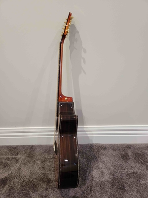 Custom All Solid KOA Wood Acoustic Electric Guitar Real Abalone Binding Ebony Fingerboard Rosewood Back Side Cutaway Arm supplier