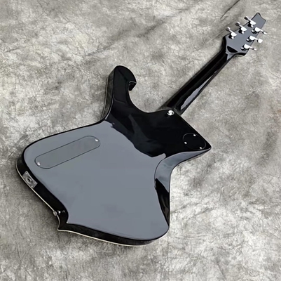 Custom Purple Gold Sliver Cracked Mirror ICEMAN Stanley Electric Guitar Abalone & Cream Body Binding Guitar supplier