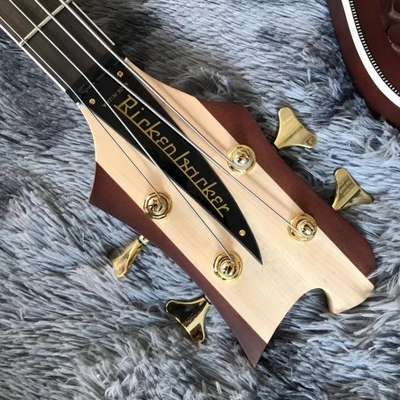 Custom Grand Rickenbacker Style 4 Strings Neck Through Body Electric Bass Guitar Carve Top Musical Instruments Factory supplier