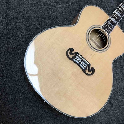 Custom Grand GJ200FR Acoustic Guitar Red Flamed Maple Wood Back Side Abalone Binding 550A Soundhole Pickup in Natural supplier