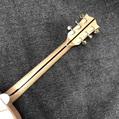 Custom Grand GJ200FR Acoustic Guitar Red Flamed Maple Wood Back Side Abalone Binding 550A Soundhole Pickup in Natural supplier